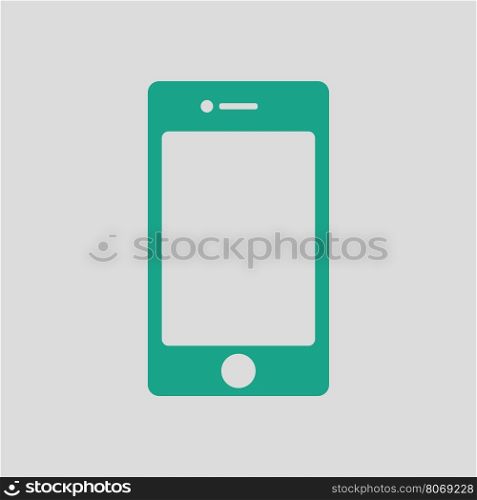 Smartphone icon. Gray background with green. Vector illustration.