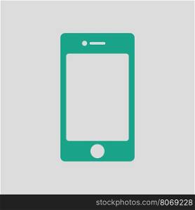 Smartphone icon. Gray background with green. Vector illustration.