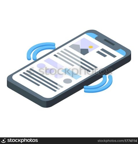 Smartphone icon. Isometric of Smartphone vector icon for web design isolated on white background. Smartphone icon, isometric style