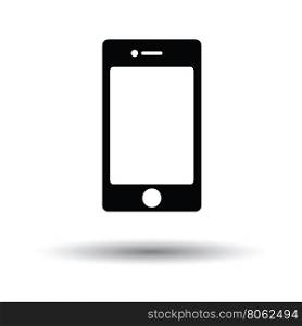 Smartphone icon. White background with shadow design. Vector illustration.
