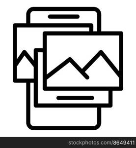 Smartphone image content icon outline vector. Market blog. Plan media. Smartphone image content icon outline vector. Market blog