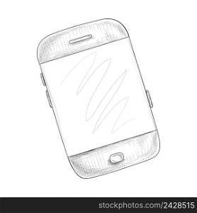 Smartphone in hand drawn style vector illustration. Hand Drawn Smartphone