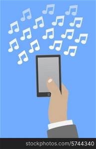 Smartphone in hand music
