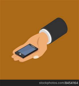 Smartphone in isometric hand