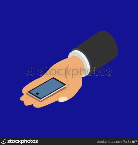 Smartphone in isometric hand