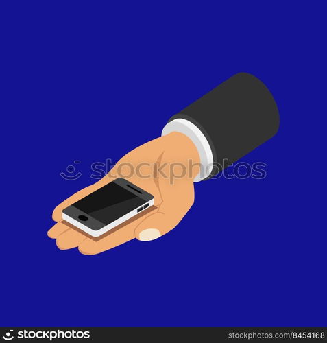 Smartphone in isometric hand