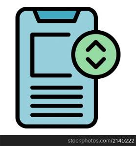 Smartphone interface icon. Outline Smartphone interface vector icon color flat isolated. Smartphone interface icon color outline vector
