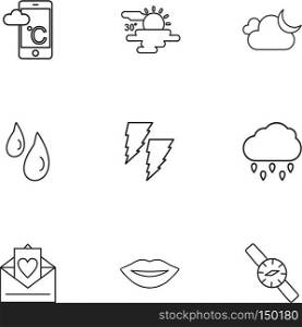 smartphone , internet , laptop ,  setting , Ecology , eco , icons , weather , enviroement , icon, vector, design,  flat,  collection, style, creative,  icons , cloud , rain , storm , moon , rainbow , sun , sunlight ,