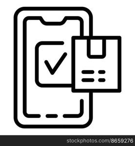 Smartphone inventory icon outline vector. Digital control. Product system. Smartphone inventory icon outline vector. Digital control