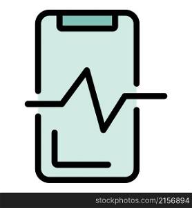 Smartphone live on icon. Outline smartphone live on vector icon color flat isolated. Smartphone live on icon color outline vector