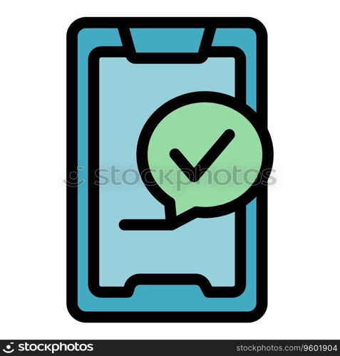 Smartphone loan icon outline vector. Credit finance. Report check color flat. Smartphone loan icon vector flat