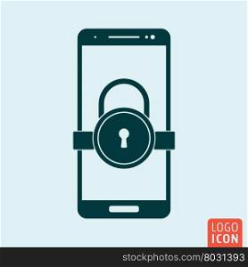 Smartphone lock icon. Smartphone lock icon. Secure lock mobile phone symbol. Vector illustration