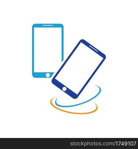 Smartphone logo design. Mobile phone concept sign. Modern electronic technology symbol Vector illustration.
