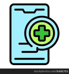 Smartphone medical help icon outline vector. Medica care. Nurse health color flat. Smartphone medical help icon vector flat