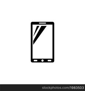 Smartphone, Mobile Phone. Flat Vector Icon illustration. Simple black symbol on white background. Smartphone, Mobile Phone sign design template for web and mobile UI element. Smartphone, Mobile Phone Vector Icon