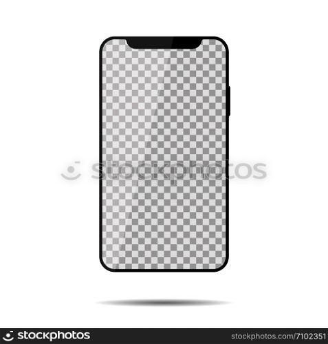 Smartphone mockup isolated device on white background. Template for web or application. EPS 10. Smartphone mockup isolated device on white background. Template for web or application.