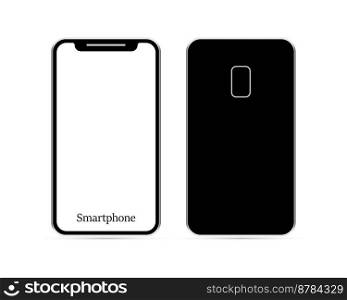 Smartphone mockup isolated on white background. Vector illustration