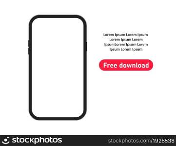 Smartphone mockup, simple isolated illustration concept for your design in vector flat style.