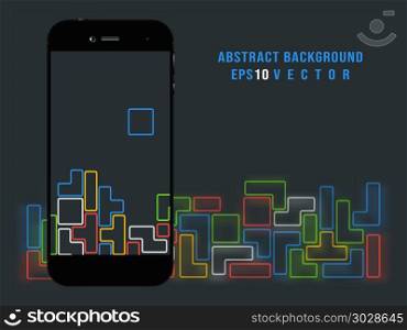 Smartphone on old video game background. Vector illustration.. Smartphone on old video game background. Smartphone on old video game background