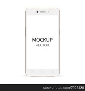 Smartphone on white background. Smartphone mockup. Mockup vector isolate. EPS10.