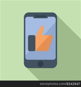 Smartphone online like icon flat vector. Mobile phone. Using network. Smartphone online like icon flat vector. Mobile phone