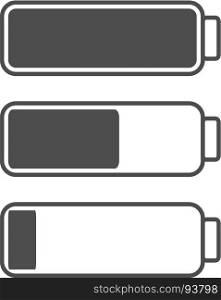 Smartphone or cell phone low battery icon. Low energy symbol. Flat vector illustration.. Smartphone or cell phone low battery icon. Low energy symbol. Flat vector illustration. Black and white.