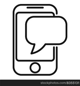 Smartphone personal chat icon outline vector. Message information. Online web. Smartphone personal chat icon outline vector. Message information