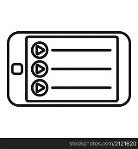 Smartphone playlist icon outline vector. Music song. Mobile app. Smartphone playlist icon outline vector. Music song