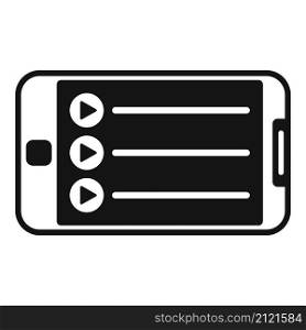 Smartphone playlist icon simple vector. Music song. Mobile app. Smartphone playlist icon simple vector. Music song