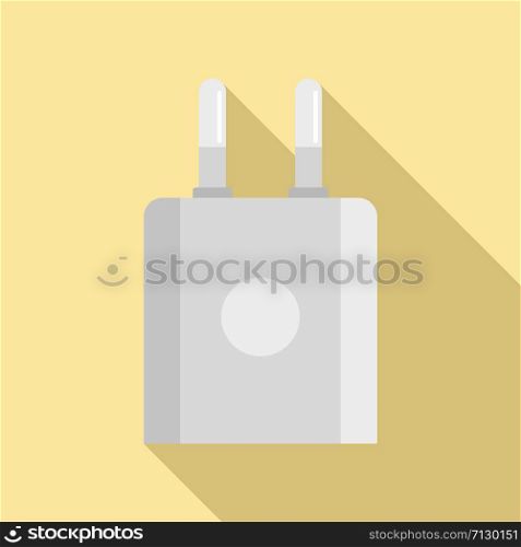 Smartphone plug icon. Flat illustration of smartphone plug vector icon for web design. Smartphone plug icon, flat style