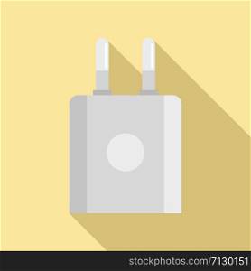 Smartphone plug icon. Flat illustration of smartphone plug vector icon for web design. Smartphone plug icon, flat style