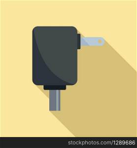 Smartphone power adapter icon. Flat illustration of smartphone power adapter vector icon for web design. Smartphone power adapter icon, flat style