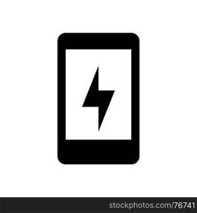 smartphone power, icon on isolated background