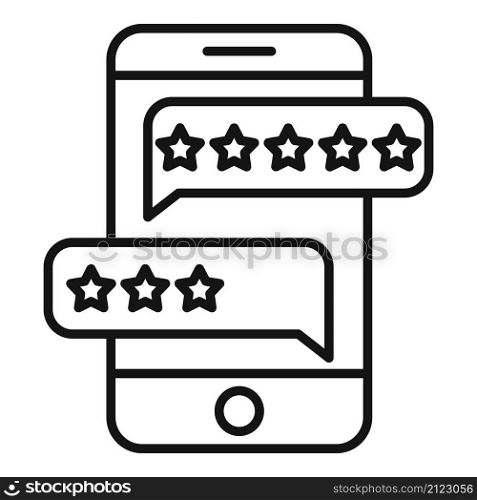 Smartphone product evaluation icon outline vector. Online review. Customer star. Smartphone product evaluation icon outline vector. Online review