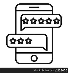 Smartphone product evaluation icon outline vector. Online review. Customer star. Smartphone product evaluation icon outline vector. Online review