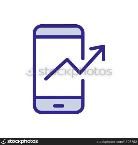smartphone progress icon vector. smartphone progress sign. color isolated symbol illustration. smartphone progress icon vector outline illustration