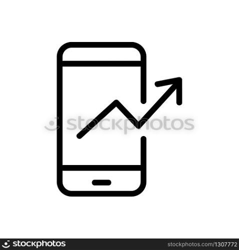 smartphone progress icon vector. smartphone progress sign. isolated contour symbol illustration. smartphone progress icon vector outline illustration