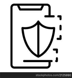 Smartphone protection icon outline vector. Code step. Internet online. Smartphone protection icon outline vector. Code step