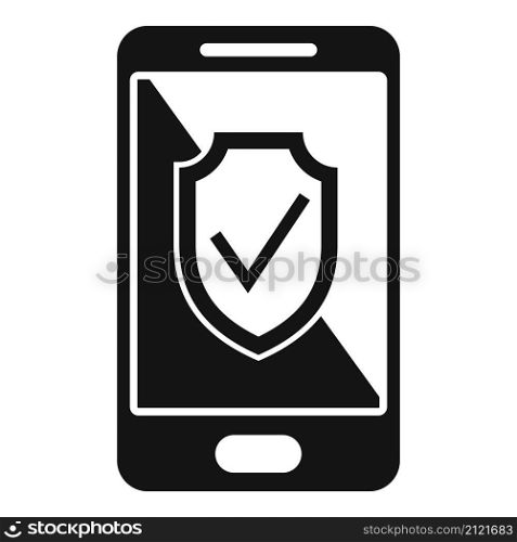 Smartphone protection icon simple vector. Online phone. Mobile payment. Smartphone protection icon simple vector. Online phone