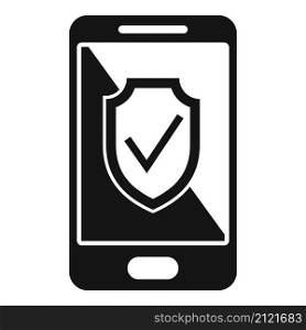 Smartphone protection icon simple vector. Online phone. Mobile payment. Smartphone protection icon simple vector. Online phone