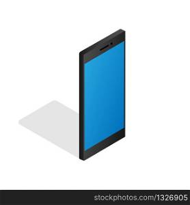 Smartphone realistic 3d vector isometric illustration in flat style on white background. EPS 10