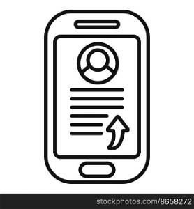 Smartphone repost icon outline vector. Report chart. Page data. Smartphone repost icon outline vector. Report chart