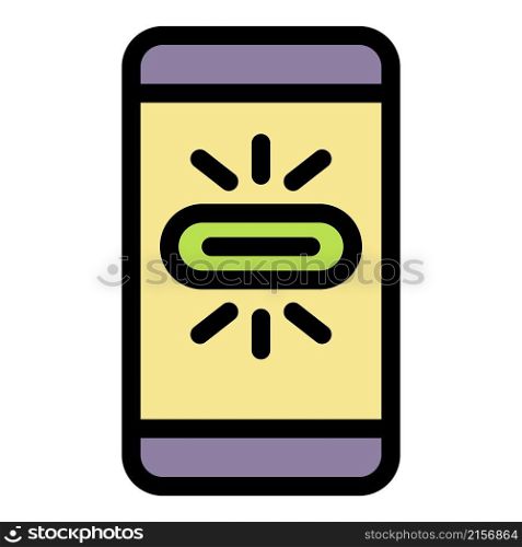 Smartphone request icon. Outline smartphone request vector icon color flat isolated. Smartphone request icon color outline vector