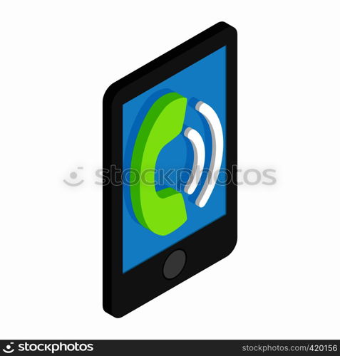 Smartphone rings 3d isometric icon isolated on a white background. Smartphone rings 3d isometric icon