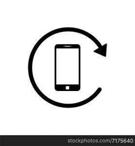 Smartphone rotation sign. Rotating phone symbol. Rotate device isolated screen. EPS 10. Smartphone rotation sign. Rotating phone symbol. Rotate device isolated screen.