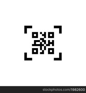 Smartphone Scanning QR Code. Flat Vector Icon illustration. Simple black symbol on white background. Smartphone Scanning QR Code sign design template for web and mobile UI element. Smartphone Scanning QR Code Flat Vector Icon