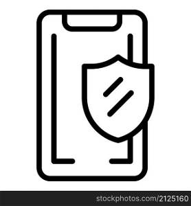 Smartphone security icon outline vector. Stop secure. Cyber key. Smartphone security icon outline vector. Stop secure