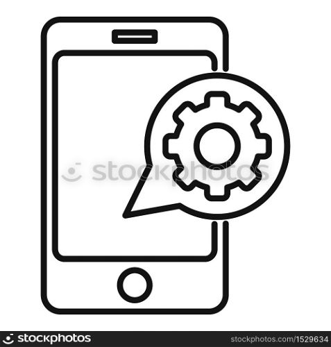 Smartphone service center icon. Outline smartphone service center vector icon for web design isolated on white background. Smartphone service center icon, outline style