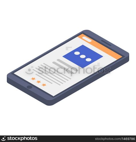 Smartphone shopping icon. Isometric of smartphone shopping vector icon for web design isolated on white background. Smartphone shopping icon, isometric style
