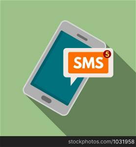 Smartphone sms icon. Flat illustration of smartphone sms vector icon for web design. Smartphone sms icon, flat style